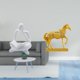 thumbnail image 2 of Figura de lector abstracto, estatua de caballo, figura humana, decoración de resina, artesanía minimalista, adecuada para bodas, aniversarios, estante, 2 of 8