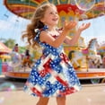 thumbnail image 5 of felwors Girls July 4th Dress Red White Blue Toddler Patriotic Outfit American Sundress 1-6 Years(Dark Blue,2-3 Years), 5 of 5