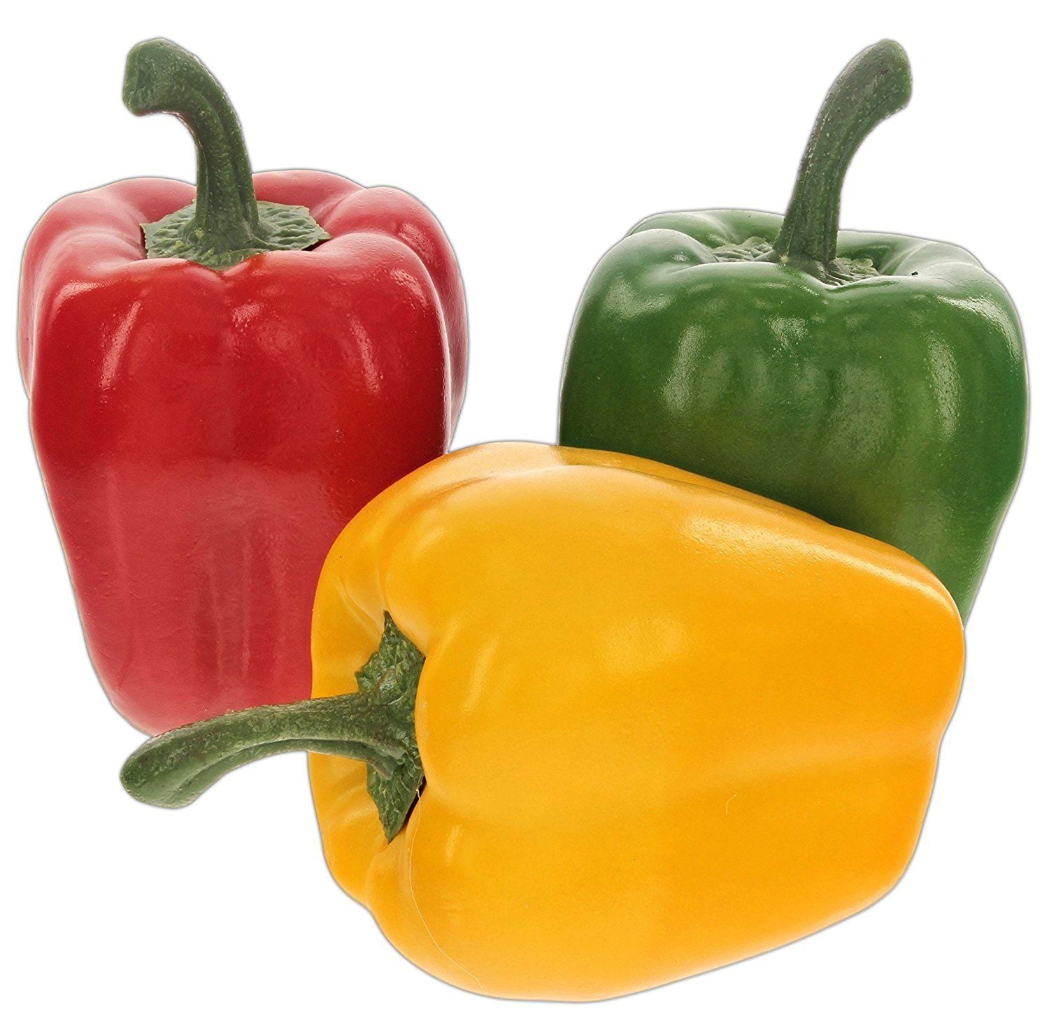 Prop Foam BELL PEPPERS, Set of 3, Realistic Look! Red, Yellow, and