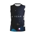 thumbnail image 6 of Lsque 2025 Happy New Year 2 Print Men's Cotton Blend Sleeveless Muscle Shirts (S-3XL)- Moisture Wicking, Odor Protection, UPF 30+,X-Large, 6 of 8
