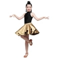 thumbnail image 4 of GYRATEDREAM Kids Girls Latin Dance Skirts Swing Ballroom Dance Skirt Party Costume Ruffle Pleated Practice Dress for 11-12Y Yellow, 4 of 5