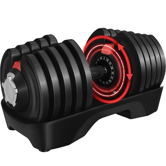 Yaheetech 4-90 lbs Quick Adjust Dumbbell with Anti-slip Handle, Black