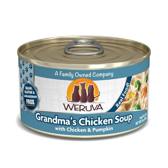 Weruva Classic Cat Food, Grandmaâs Chicken Soup with Chicken Breast & Pumpkin in Gravy, 3oz Can (Pack of 24)