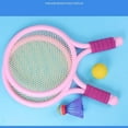 thumbnail image 3 of Ensemble de Jeu de Badminton et de Tennis pour Enfants avec Raquette Colorée, Cadeaux d'Extérieur - Rose, 3 of 6