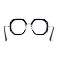 thumbnail image 4 of Luxury Double Rim Octagonal Blue Light Blocking Computer Eyeglasses Navy Gold, 4 of 4