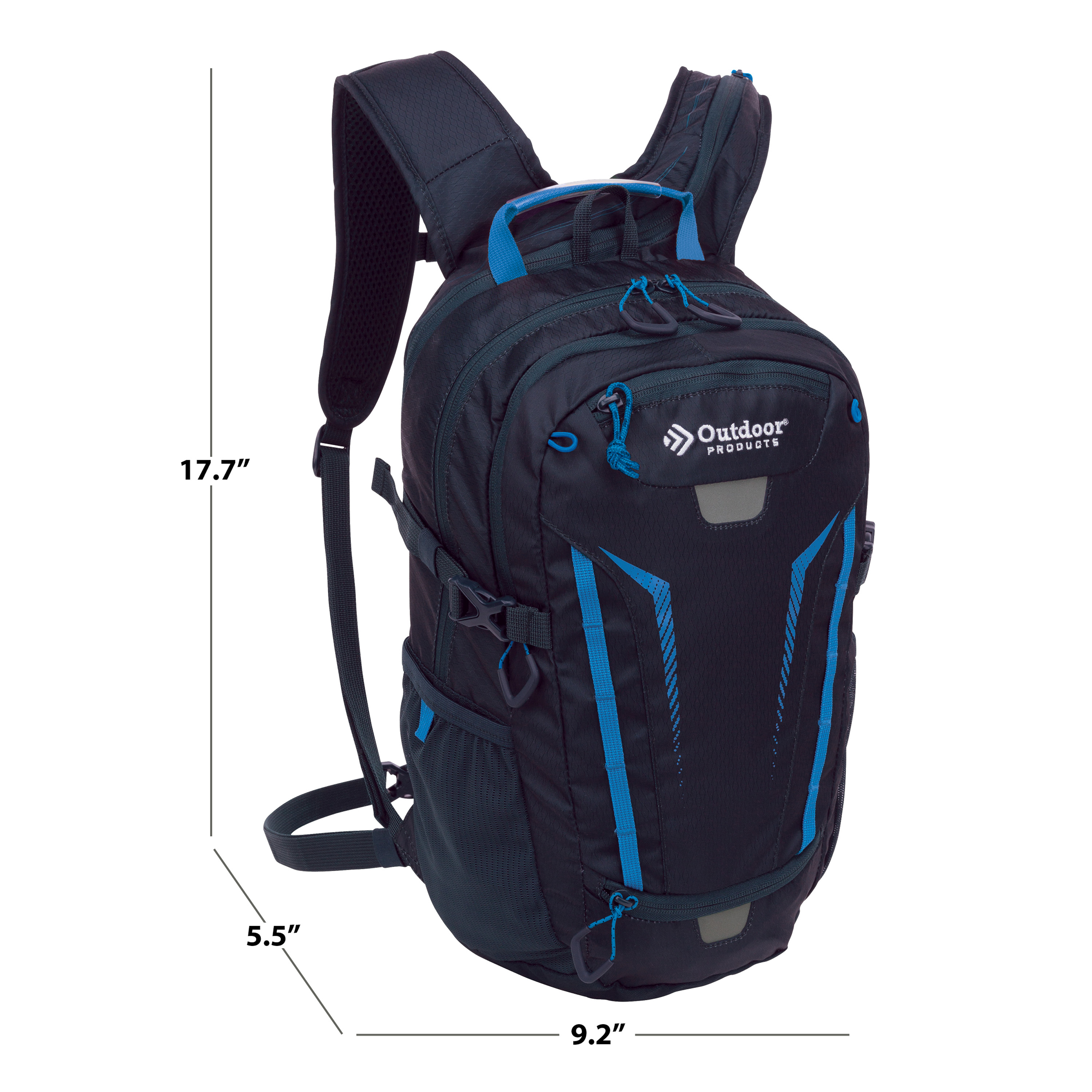 Outdoor Products Deluxe 17 Ltr Hydration Backpack, with 2-Liter Reservoir, Blue, Unisex - image 5 of 12