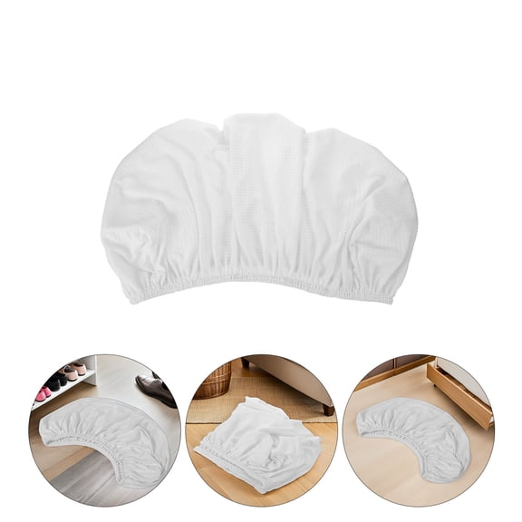 Luxshiny White Stretch Fabric Upholstered Bench Cover for Bedroom and Dining Room, Breathable and Seat Protector