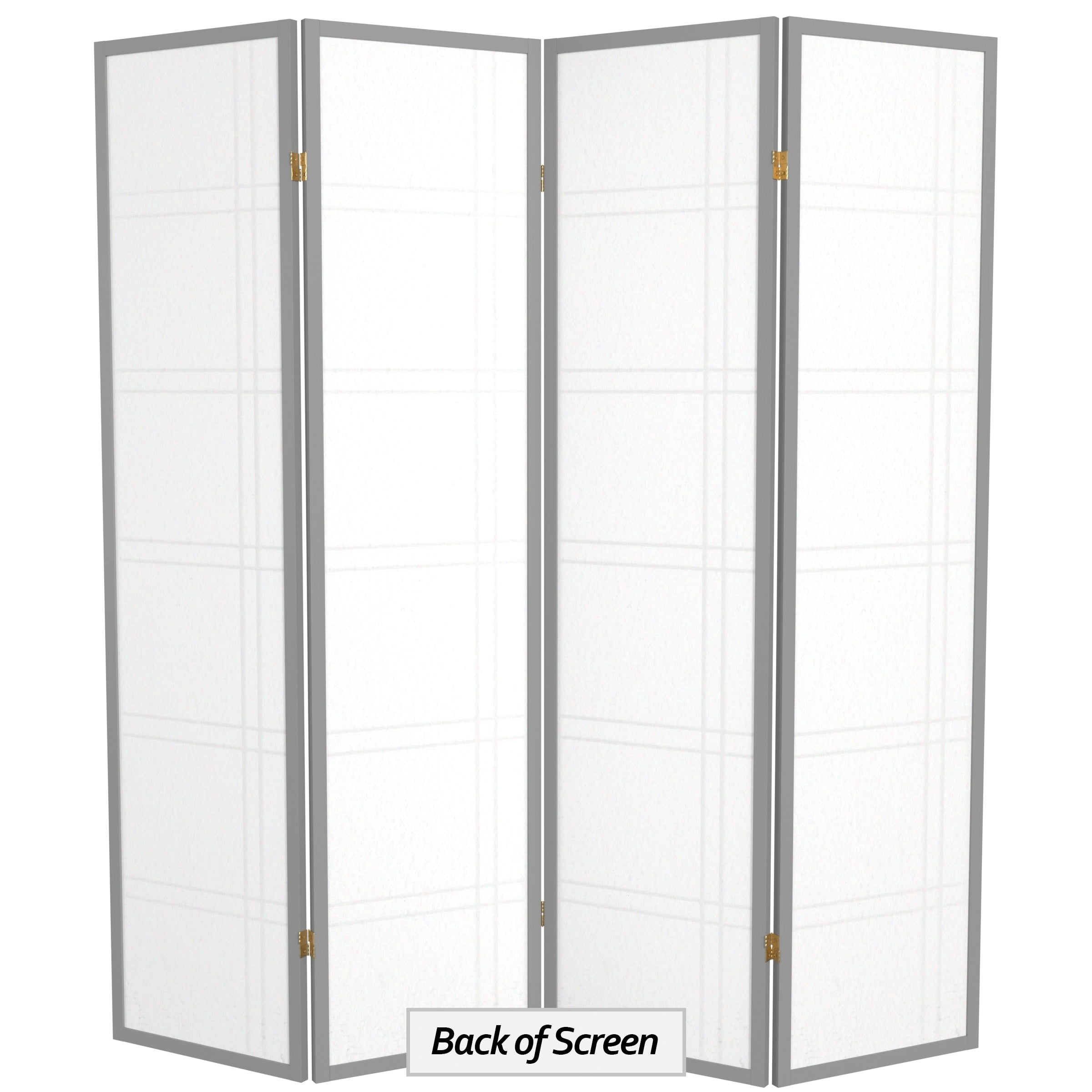 6 ft. Double Cross Shoji Screen - Special Edition Grey - Freestanding 4 Panel Divider