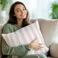 thumbnail image 3 of Throw Pillow Covers 20x20 Inch Set of 2 Pink Stripes Decorative Pillow Covers Pink White Vertical Striped Cushion Cover Pillowcase for Sofa Couch Bed Home Decor, 3 of 9