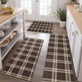 thumbnail image 2 of Black Beige and Red Checkerboard Checkered Pattern Kitchen Rugs Sets Of 3,Kitchen Runner Rugs Non Skid Washable,Decorative Kitchen Floor Mats for Kitchen,Sink,Laundry,17"x30"+ 17"x47" + 17"x59", 2 of 6