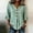 *Green, variant on Women's V Neck 3/4 Flare Sleeve Button Striped Blouse,Casual Loose Fit Top Pink,Women's Plus L