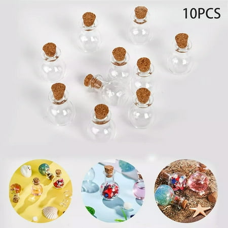 

WBQF 10Pcs Mini Glass Wishing Bottle With Cork Stoppers Clear Small Wishing Bottl`BI-default