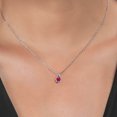 thumbnail image 4 of Gem Stone King 925 Sterling Silver Red Ruby Teardrop Pendant Necklace for Women (0.55 Cttw, Gemstone July Birthstone, Round 5MM, with 18 inch Silver Chain), 4 of 4