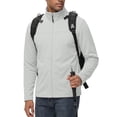 thumbnail image 6 of GIRUNS Men's Jacket Lightweight Softshell Zip Up Windbreaker Outdoor Casual Hiking Coat Light Gray 2XL, 6 of 7