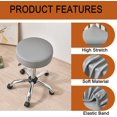 thumbnail image 2 of Bar Stool Cover Waterproof Round Seat Cushion Cover Stretch Barstool Slipcovers Set of 2 PU Leather Bar Chair Covers Grey, 2 of 14