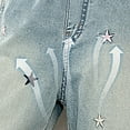 thumbnail image 6 of Girls' Jeans Embroidered Jeans Baggy Pants for Girls Girls Straight Leg Jeans with Pockets High Waisted Wide Leg Jeans for Girls 8-9 Years, 6 of 8