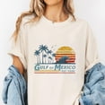 thumbnail image 2 of Gulf of Mexico T-Shirt – Retro Beach Wave and Sunset Graphic Tee, Palm Tree Ocean Shirt, Unisex Vacation Top, 2 of 7