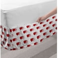 thumbnail image 2 of Valentine's Day Bed Skirt, Abstract Hearts Lollipops Rhythmic Romance Illustration, Elastic Bedskirt Dust Ruffle Wrap Around for Bedding Decor, 4 Sizes, Vermilion Pearl, by Ambesonne, 2 of 2
