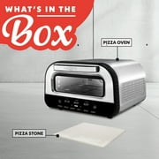 Gourmia Indoor 12 Pizza Oven with Cordierite Stone, Dual Adjustable Burners, 6 Pizzeria Style Presets, Stainless Steel