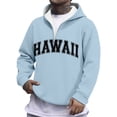 thumbnail image 3 of Hawaii Quarter Zip Pullover Men Long Sleeve Graphic Hooded Sweatshirt Mens Hoodie Fashion Streetwear, 3 of 5