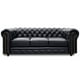 thumbnail image 2 of Sala de Piel Genuina Clásico 3-2-1, Sofá, Love Seat y Sillón,  6 plazas, Modelo Chesterfield P/V, Color Negro, Elegante, cómodo y Clásico, Hecho en Mexico. Medidas:  220 cm, 185 cm, 110 cm., 2 of 10