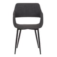 thumbnail image 3 of Allora 32" Modern Fabric Open Back Dining Accent Chair in Charcoal, 3 of 6