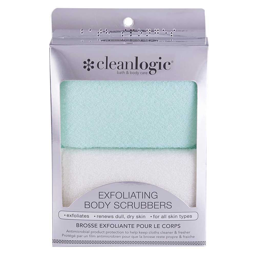 (Pack of 2) Cleanlogic Exfoliating Small Body Scrubber, Green
