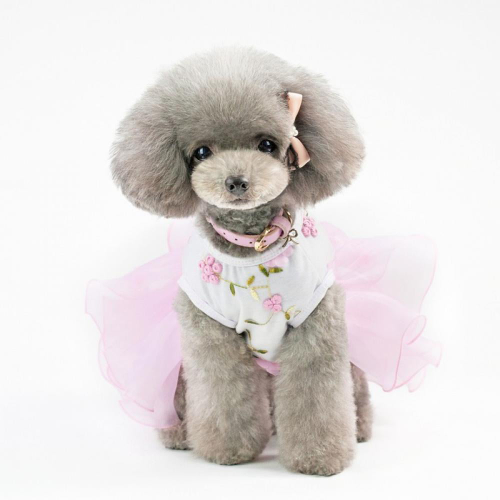 CUTE Dog Puppy Dress Skirt JEANS Ruche Lace Bow For SMALL Dogs Clothes Apparel 
