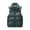 Y-Green, variant on Homenesgenics Puffer Vest for Women Plus Size with Hood Women Fashion Vest Loose Bright Leather Solid Color Stand Collar Cotton Waistcoat Vest Jacket Silver XXXL