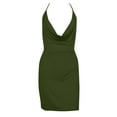 thumbnail image 4 of TOPUUTP Club Dresses for Women Green Sexy Backless V Neck Mini Dress High Slit Club Night Out Party Cocktail Dresses Green M, 4 of 4