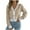 Khaki, variant on SwiftWear Women's Casual Loose Striped Cardigan Sweater Autumn V-Neck Long Sleeve Cropped Cardigan for Every Day Comfort & Style​