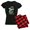 With Red Plaid Pant, variant on CafePress - Card Shark Women's Dark Pajamas - Women's Short Sleeve Print T-Shirt and Pants Dark Cotton Pajama Set