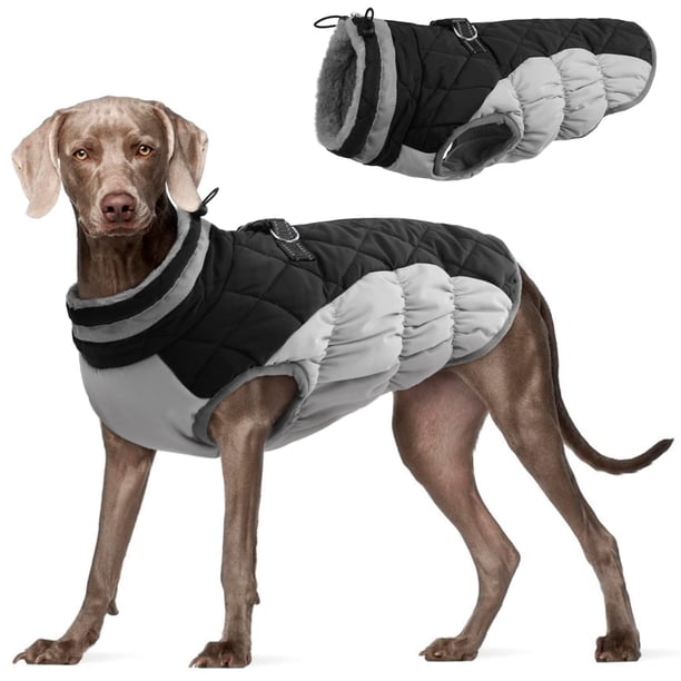 Chaqueta de invierno FUAMEY para perro, chaleco acolchado, de forro polar, azul, XXL