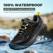 FitVille Mens Low Top Waterproof Hiking Shoes Extra Wide Slip-Resistant Trekking Trails Outdoor Work Sneakers