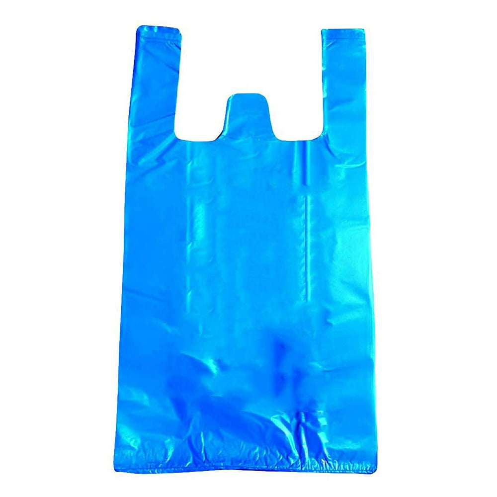Pack of 700 Blue T-Shirt Plastic Bags 12 x 6 x 22. Carry-Out Bags ...