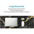 thumbnail image 6 of Gold Black Grey Marble Gaming Mouse Pad 31.5×11.8 Inch XL Extended Large Mouse Pad Non-Slip Rubber Base Laptop Desk Pad Computer Keyboard Mouse Mat Home Office Decor Accessories, 6 of 6