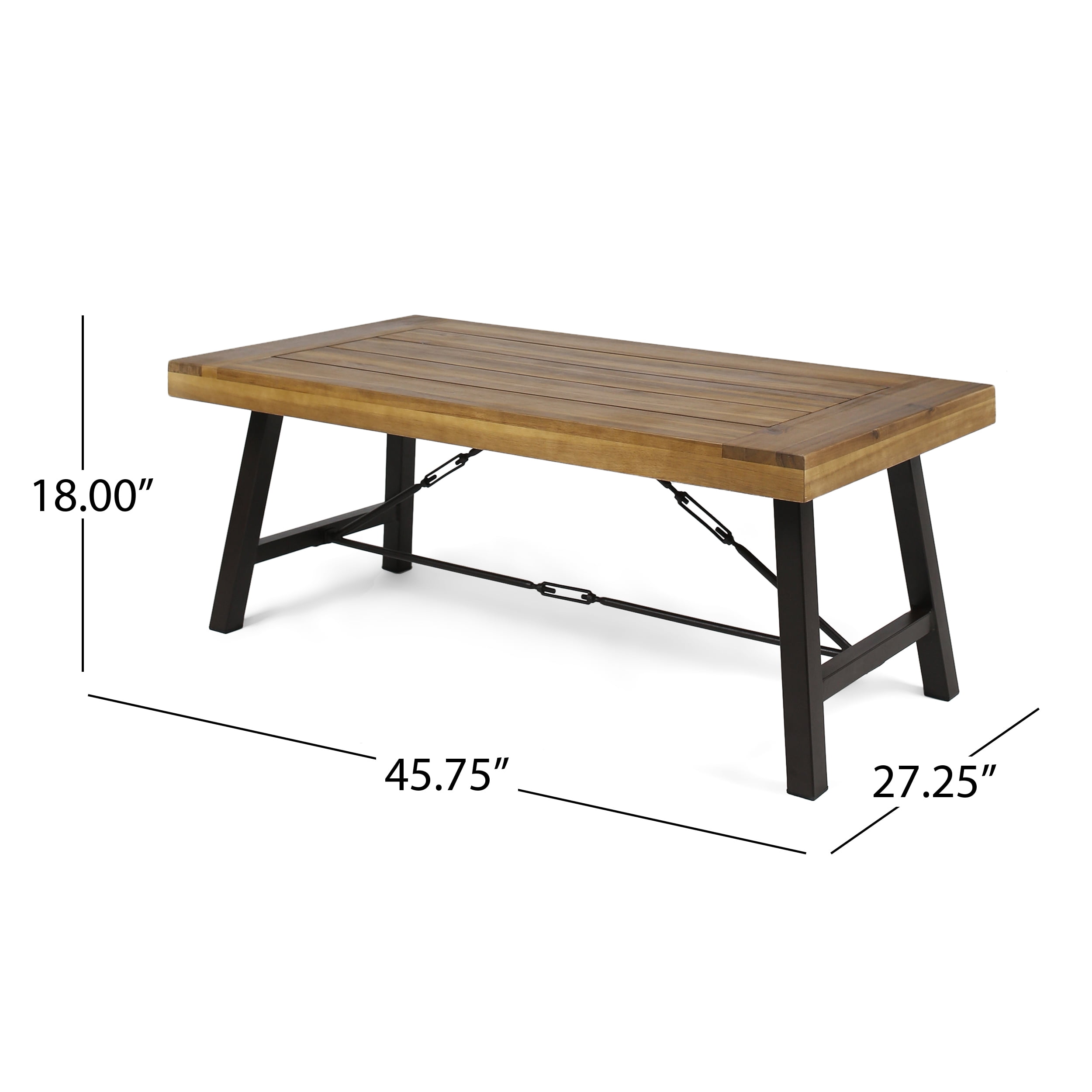 Cassandra Outdoor Acacia Wood Coffee Table, Teak