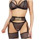 thumbnail image 1 of Gibobby Conjunto ropa interior mujer Conjunto de sujetadores sexy súper push-up para mujer, lencería transparente, brasier de encaje y bragas a juego para mujer(Negro, M), 1 of 5