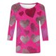 thumbnail image 4 of RKSTN Valentines 3/4 Sleeve Tops for Women Oversized Crewneck Valentine's Day Graphic Printed Short Sleeve T Shirt Womens Casual Round Neck Loose Comfy Loves Heart Print Three Quarter Sleeve Shirts, 4 of 6