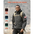 thumbnail image 4 of DEWBU Heated Jacket with 12V Battery Pack Winter Outdoor Soft Shell Electric Heating Coat, Men's Grey, 3XL, 4 of 7