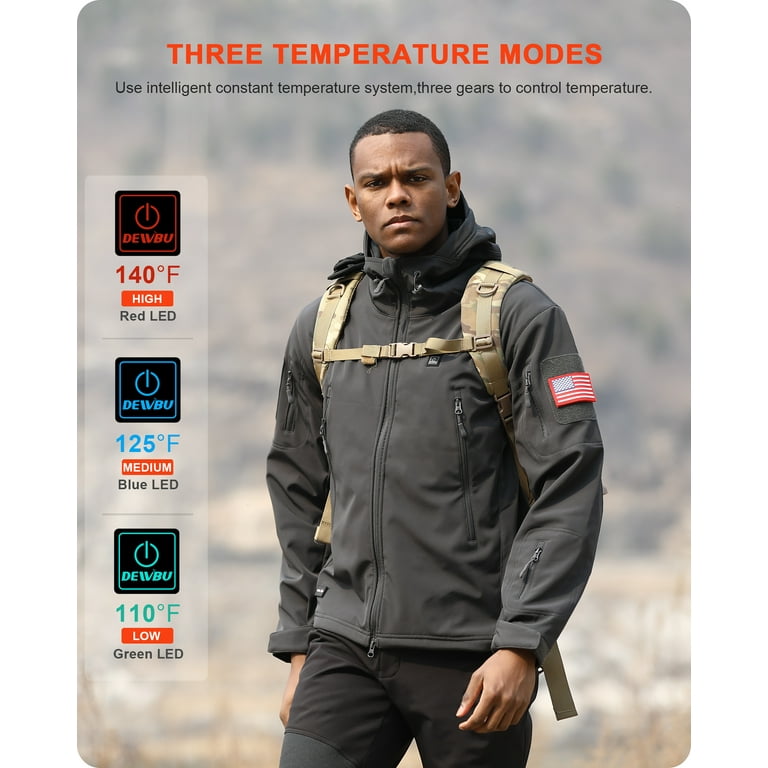 DEWBU® Men's Soft Shell Heated Pants with 12V Battery Pack Fleece Lined -  Gery