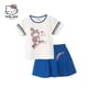 thumbnail image 5 of Hello Kitty-Camiseta deportiva de dibujos animados para niña, conjunto de pantalones cortos, Top de algodón, pantalones informales, traje de dos piezas, novedad de verano, 5 of 5