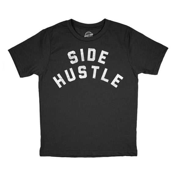 Youth Funny T Shirts Side Hustle Sarcastic Graphic Novelty Tee for Kids