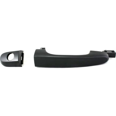 Exterior Door Handle Compatible with 2005-2010 Kia Sportage Front, Passenger Side Smooth Black With Cap