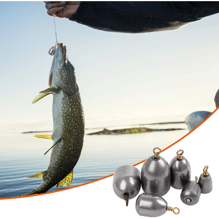 Iron Fishing Weights Assortment, 20pcs Fish Bass Sinkers Casting