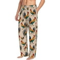 thumbnail image 2 of Uemuo Rooster Pattern Men's Wide Leg Palazzo Lounge Pants with Pockets Light Weight Loose Comfy Casual Pajama Pants-Small, 2 of 9