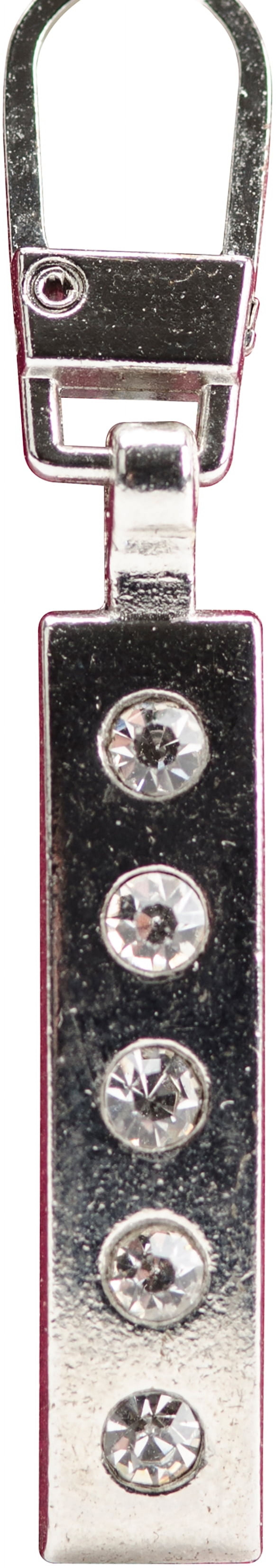 (2 pack) Coats & Clark Zipper Pulls, Metal, Silver 5 Stone Bar