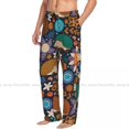 thumbnail image 4 of Mens Woman Woman Sleepwear Loose Sleep Pants Pajamas Cute Cartoon Hedgehog In The Fantasy Forest Long Lounge Bottoms Casual Homewear, 4 of 6