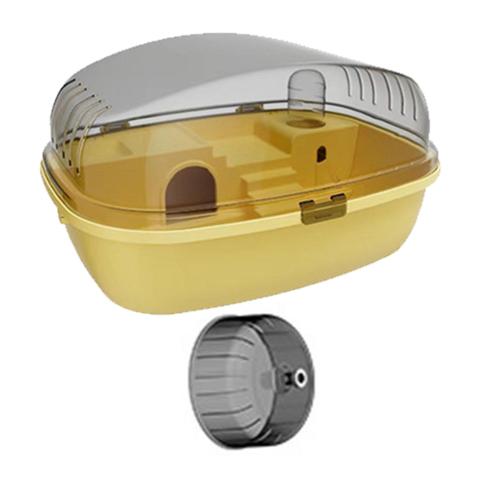 Bvdfgk Large Hamster Cage Openable Top Exercise Playing House Clear Gerbils Ventilation Yellow