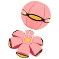 thumbnail image 1 of Bouncing Flying Saucer Disc with LED Light Effects, Soft Child-Safe Material and Unpredictable Gliding, Foldable Portable Toy for Parent-Child Interactive Play (Pink), 1 of 8